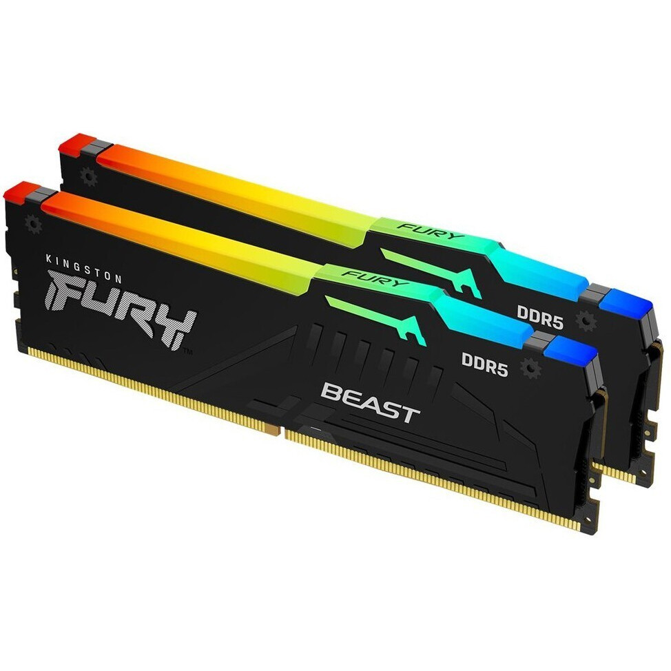 Operatīvā atmiņa Kingston Fury Beast RGB 16Gb 6000 MHz DDR5 CL36 Kit of 2x8GB (KF560C36BBEAK2-16)