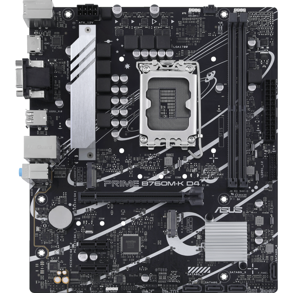 Pamatplate ASUS LGA 1700, Intel B760, 2xDDR4 mATX (PRIME B760M-K D4)