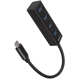 Kabeļu sistēmu sastāvdaļa (SCS) AXAGON HUE-M1C 4x USB3.2 Gen 1 MINI hub, metal, 20cm USB-C cable