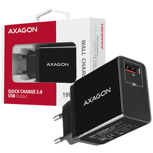 Kabeļu sistēmu sastāvdaļa (SCS) AXAGON ACU-QC19 wall charger 1x QC3.0/AFC/FCP/SMART, 19W, black