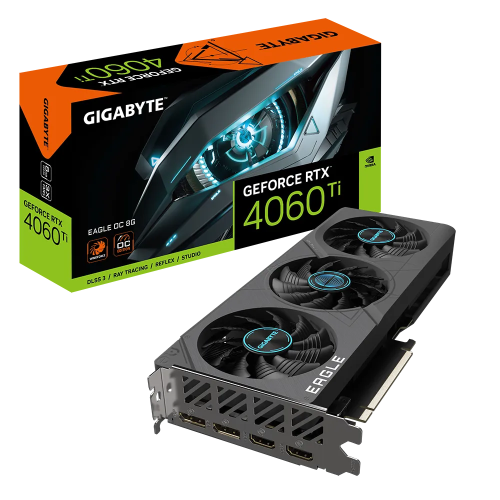 Videokarte GIGABYTE GeForce RTX4060 Ti EAGLE OC 8GB GDDR6 (GV-N406TEAGLE OC-8GD)