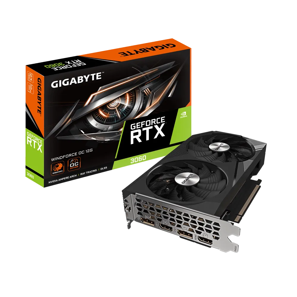 Videokarte GIGABYTE RTX 3060 WINDFORCE OC 12GB GDDR6 (GV-N3060WF2OC-12GD 2.0)