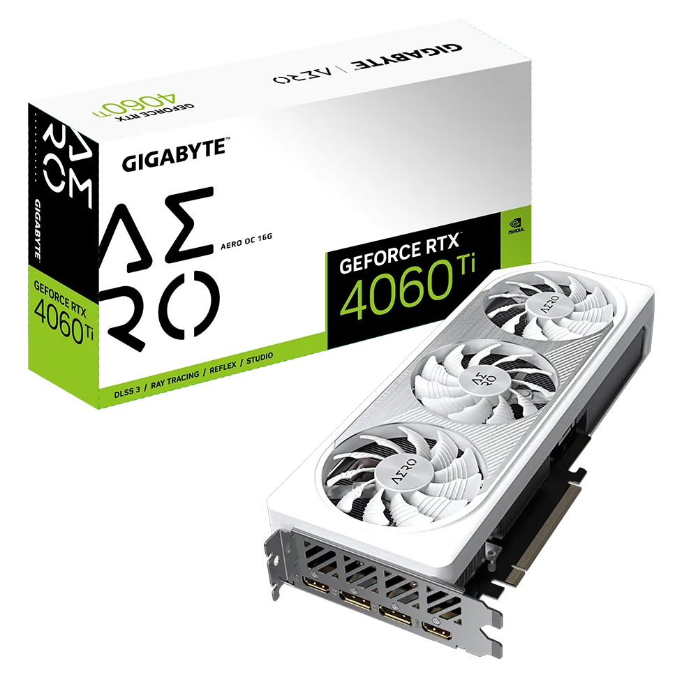 Videokarte GIGABYTE GeForce RTX 4060 Ti AERO OC 16GB GDDR6 (GV-N406TAERO OC-16GD)