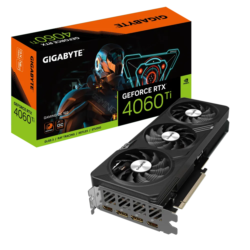 Videokarte GIGABYTE GeForce RTX 4060 Ti GAMING OC 16GB (GV-N406TGAMING OC-16GD)