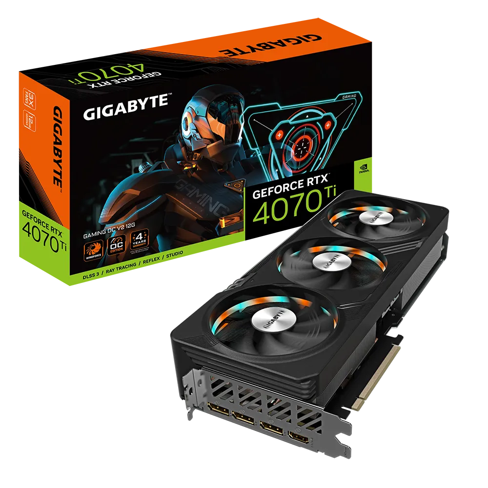 Videokarte GIGABYTE GeForce RTX 4070 Ti GAMING OC 12 GB GDDR6X (GV-N407TGAMING OCV2-12GD)