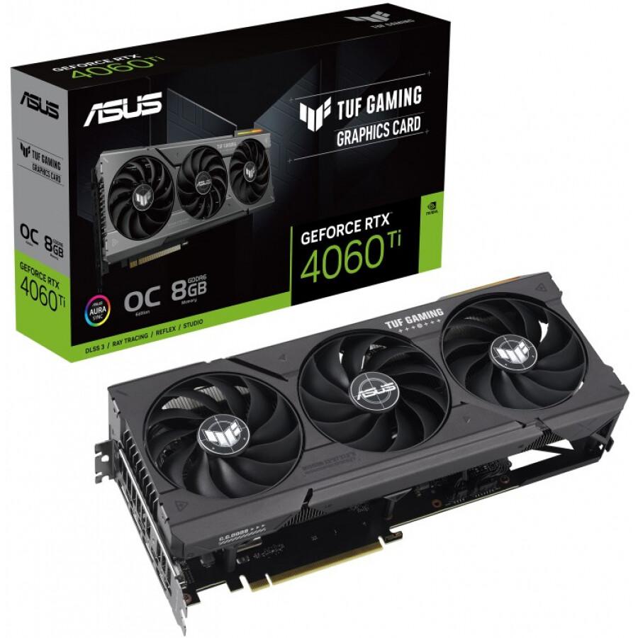 Videokarte ASUS TUF GAMING RTX4060 Ti OC 8GB GDDR6 (90YV0J50-M0NA00)