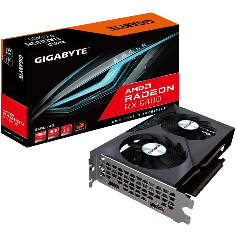 Videokarte GIGABYTE Radeon RX 6400 EAGLE 4GB GDDR6 (GV-R64EAGLE-4GD)