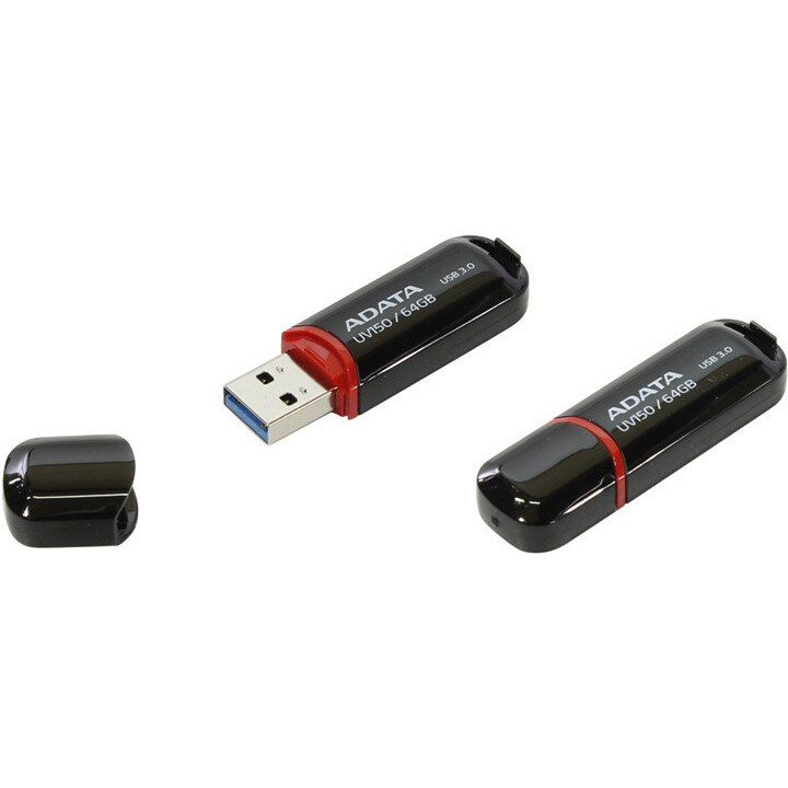 USB zibatmiņa ADATA 64GB UV150 USB3.0 Stick (AUV150-64G-RBK)