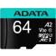 Memory card ADATA 64Gb MicroSD + SD adapter (AUSDX64GUI3V30SA2-RA1)