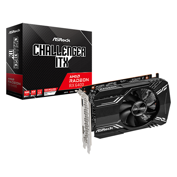 Videokarte ASROCK Radeon RX 6400 Challenger ITX 4GB GDDR6 (RX6400 CLI 4G)