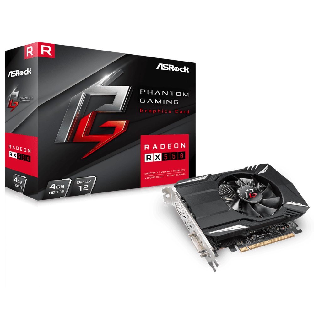 Videokarte ASROCK AMD Radeon RX550 Phantom Gaming 4Gb GDDR5 (PHANTOM G R RX550 4G)