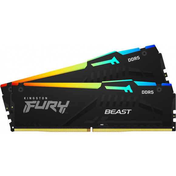 Operatīvā atmiņa Kingston Fury Beast RGB 64Gb 6000MHz DDR5 36CL Kit of 2x32GB (KF560C36BBEAK2-64)