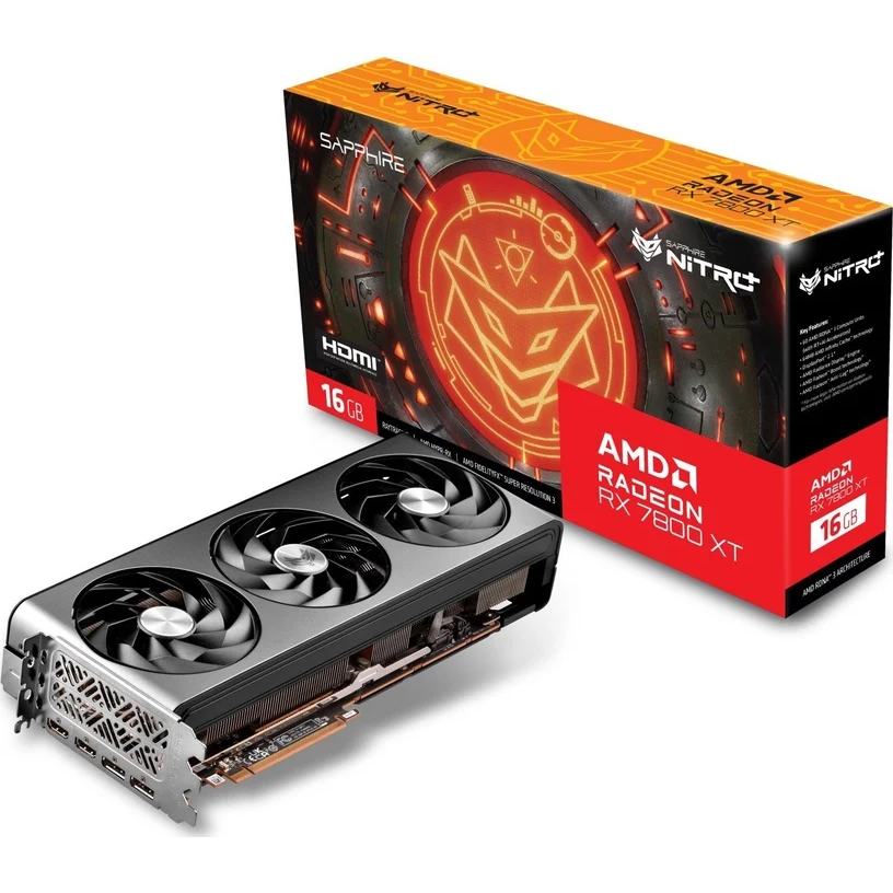 Videokarte SAPPHIRE NITRO+ AMD RADEON RX 7800 XT 16GB GDDR6 (11330-01-20G)