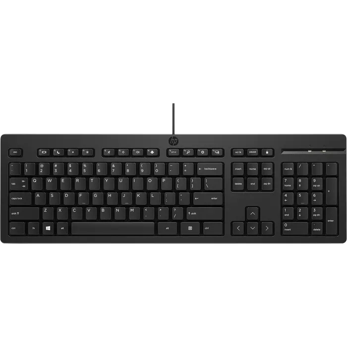 Tastatūra HP 125 Wired  - Black ENG (266C9AA)