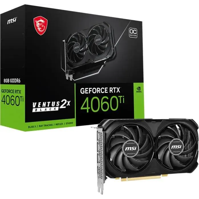 Videokarte MSI RTX4060 Ti VENTUS 2X BLACK 8GB (GEFORCE RTX 4060 TI VENTUS 2X BLACK 8G O)