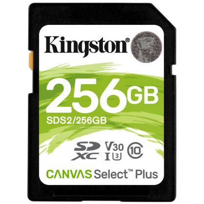 Atmiņas kartes Kingston SD 256Gb Canvas Select Plus  (SDS2/256GB)