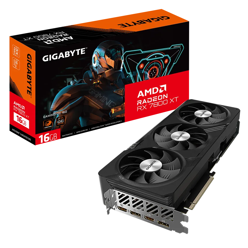 Videokarte GIGABYTE Radeon RX 7800 XT GAMING OC 16 GB GDDR6 (GV-R78XTGAMING OC-16GD)