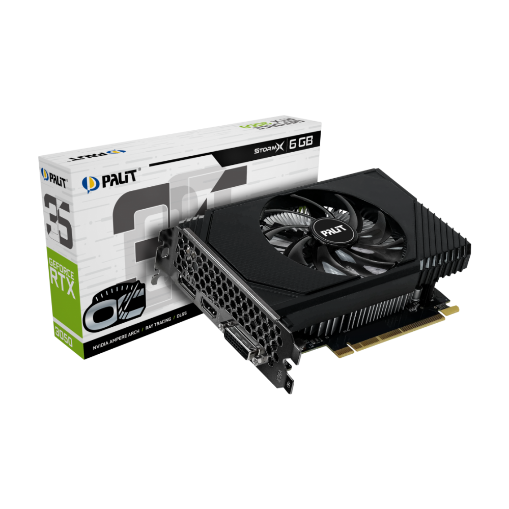 Videokarte PALIT GeForce RTX3050 StormX OC 6GB GDDR6 (NE63050S18JE-1070F)