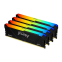 Operatīvā atmiņa KINGSTON Fury Beast RGB 128GB 3200 MHz DDR4 CL16 Kit of 4x32GB (KF432C16BB2AK4/128)