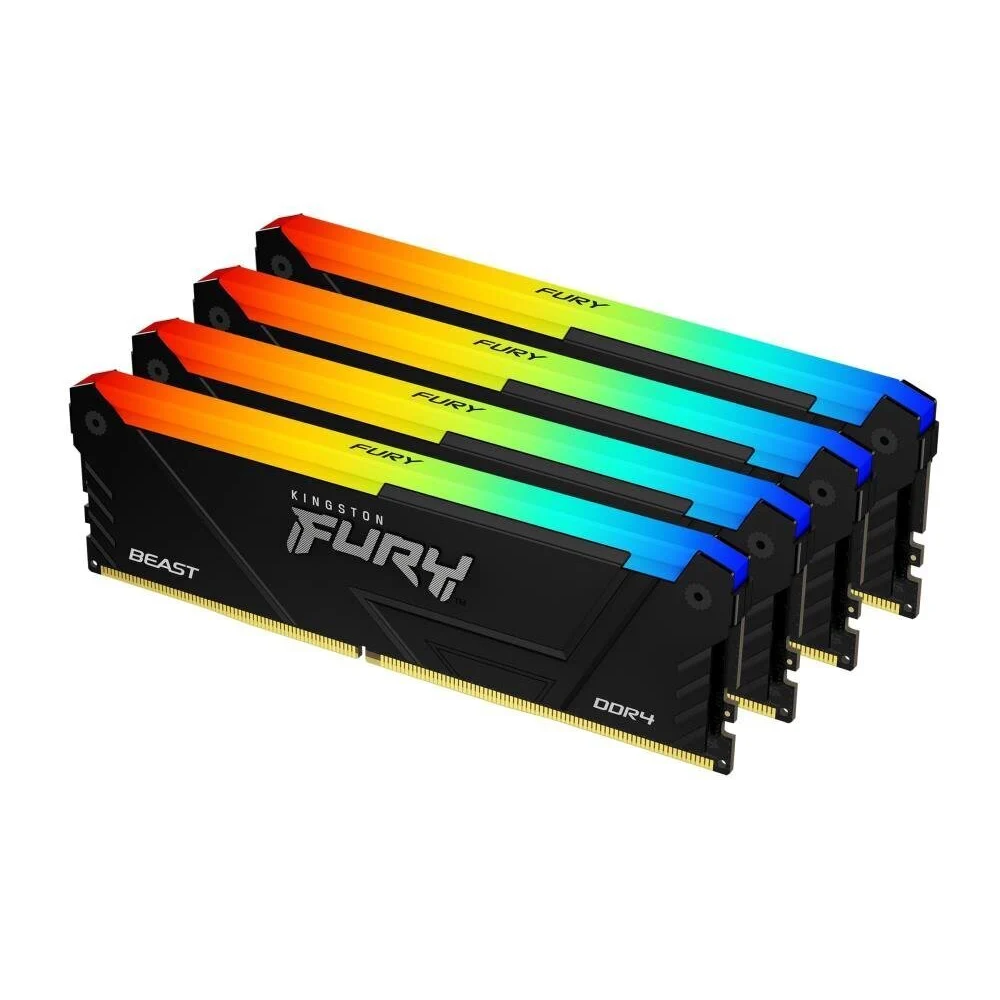 Operatīvā atmiņa KINGSTON Fury Beast RGB 128GB 3600 MHz DDR4 CL18 Kit of 4x32GB (KF436C18BB2AK4/128)