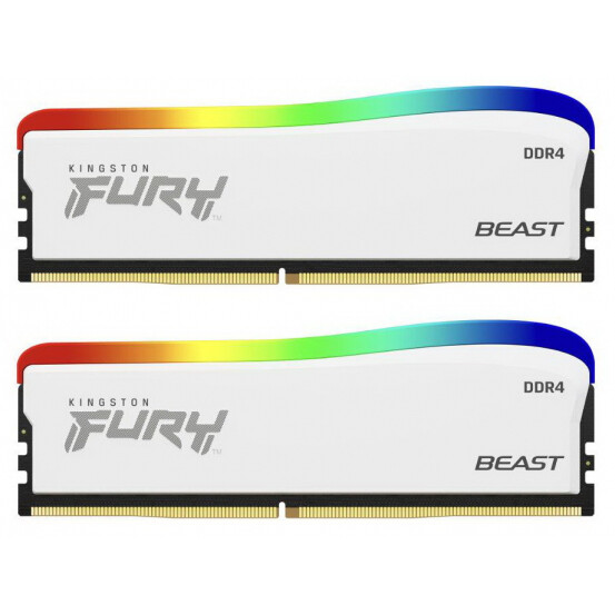 Operatīvā atmiņa KINGSTON Fury Beast RGB White 32GB 3200MHZ DDR4 CL16 Kit of 2x16GB (KF432C16BWAK2/32)