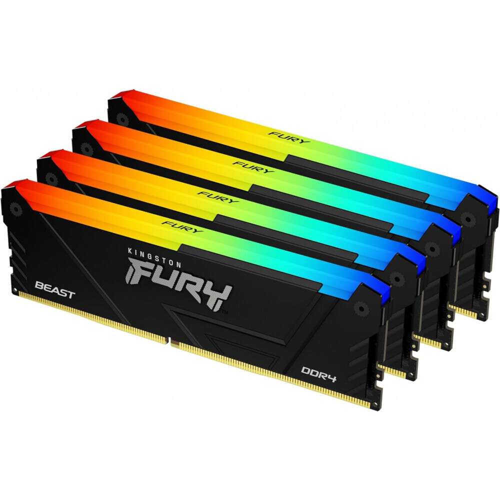 Operatīvā atmiņa KINGSTON FURY Beast 64GB 3200Mhz DDR4 CL16 Kit of 4x16GB (KF432C16BB2AK4/64)