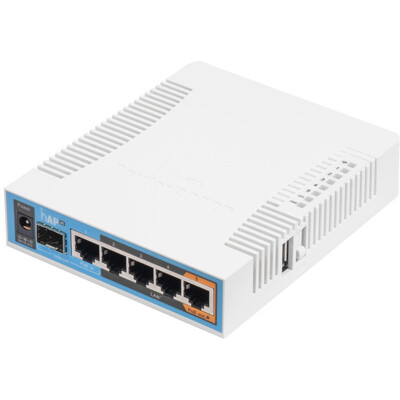 Rūteris (maršrutētājs) MIKROTIK IEEE 802.11a|IEEE 802.11b IEEE 802.11g IEEE 802.11n IEEE 802.11ac USB 2.0 5x10/100/1000M (RB962UIGS-5HACT2HNT)