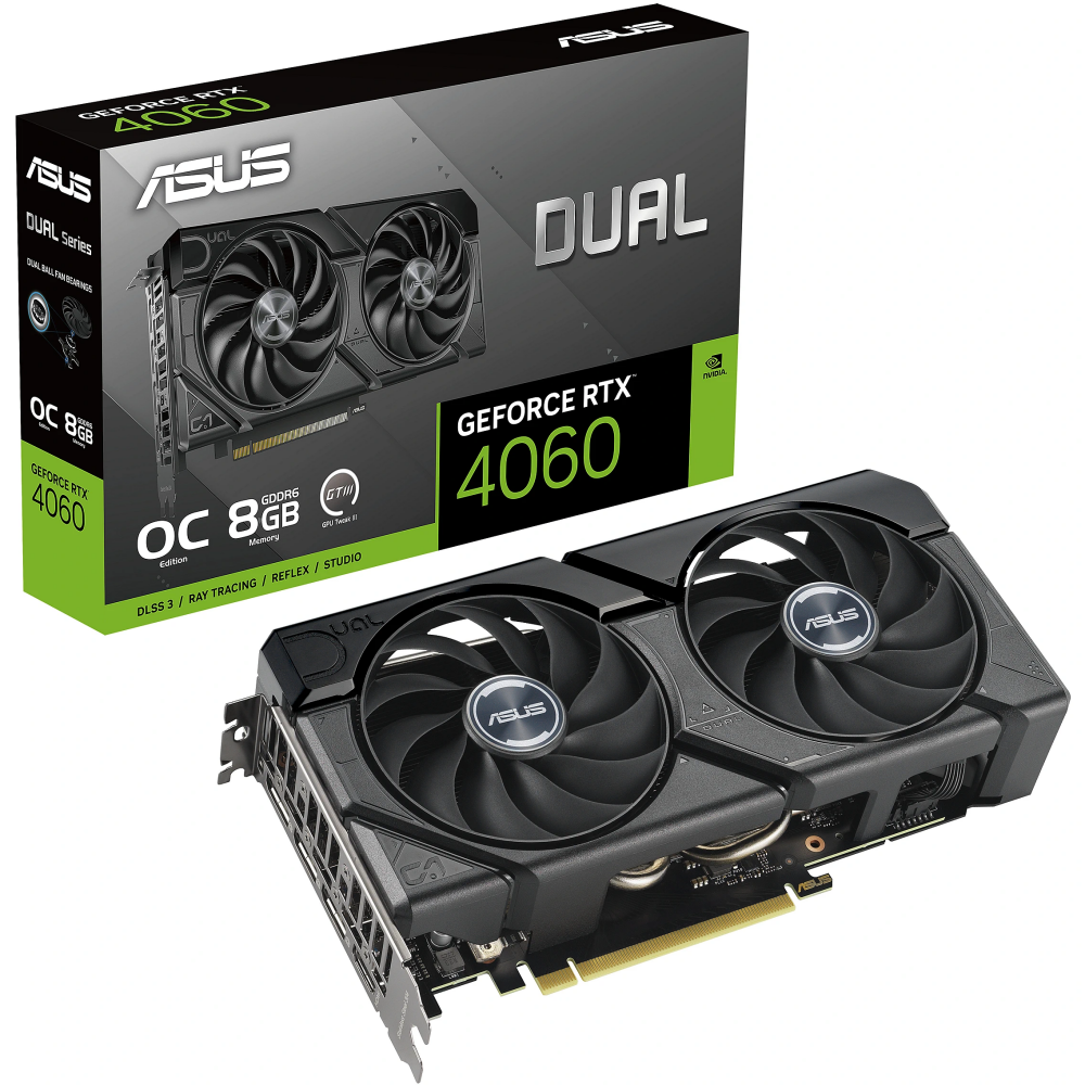 Videokarte ASUS NVIDIA GeForce RTX 4060 8 GB GDDR6 128 bit  (DUAL-RTX4060-O8G-EVO)