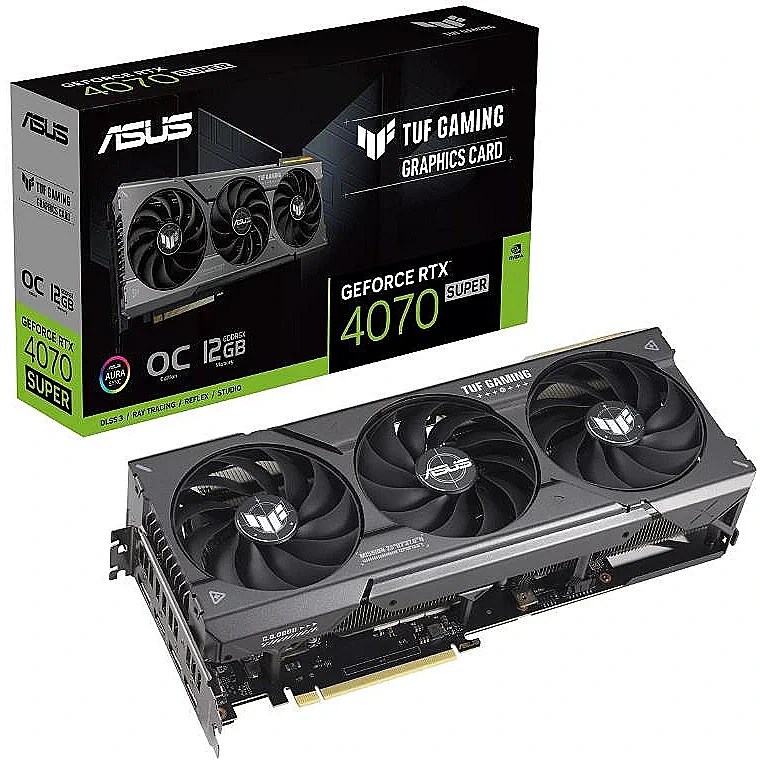 Videokarte ASUS NVIDIA GeForce RTX 4070 SUPER 12 GB GDDR6X (TUF-RTX4070S-O12G-GAMING)