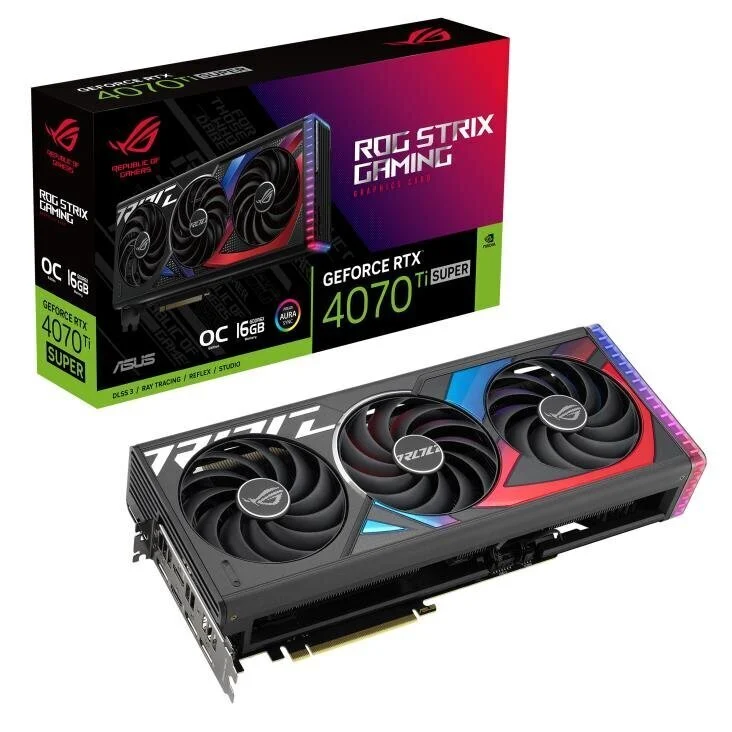 Videokarte ASUS NVIDIA GeForce RTX 4070 Ti SUPER 16 GB GDDR6X (ROGSTRIXRTX4070TIS-O16GAM)