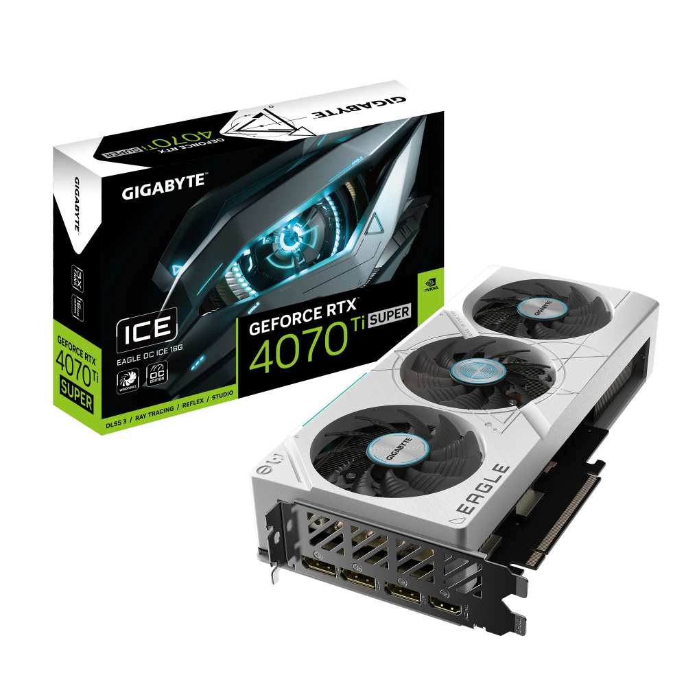 Videokarte GIGABYTE NVIDIA GeForce RTX 4070 Ti SUPER 16 GB GDDR6X (GV-N407TSEAGLEOCICE-16GD)