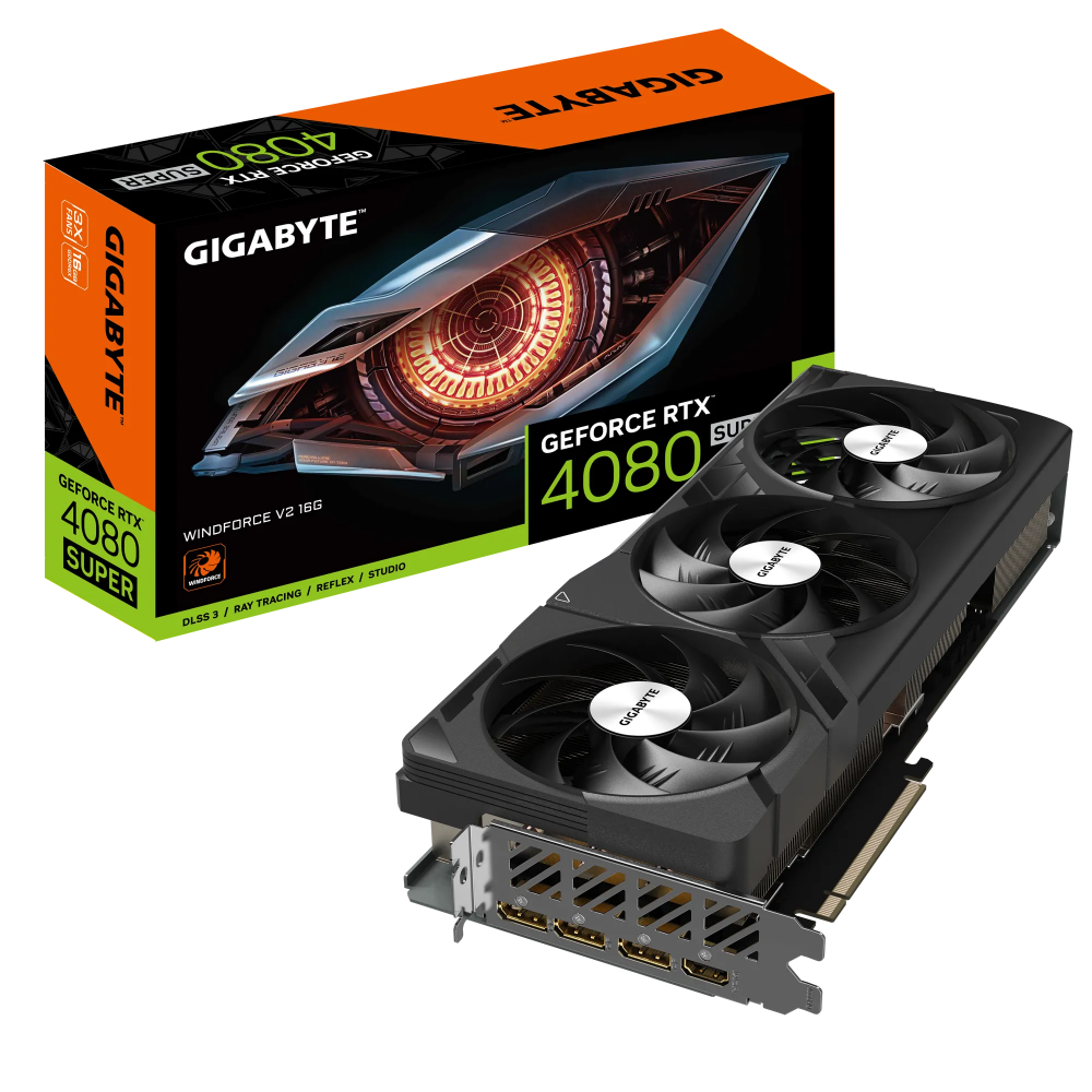 Videokarte GIGABYTE NVIDIA GeForce RTX 4080 SUPER 16 GB GDDR6X (GV-N408SWF3V2-16GD1.0)