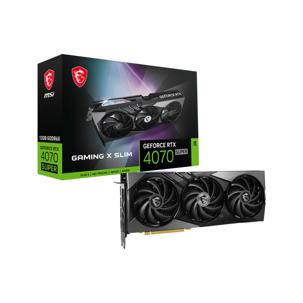 Videokarte MSI NVIDIA GeForce RTX 4070 SUPER 12 GB GDDR6X (RTX4070SUPGAMXSLIM12G)