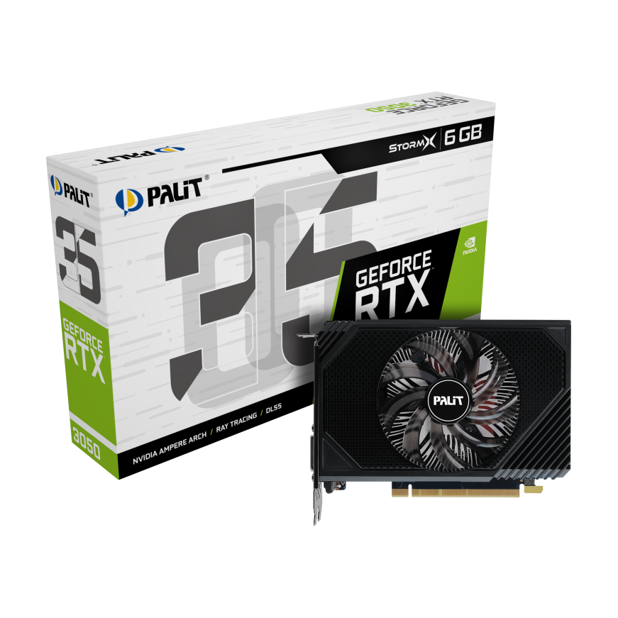 Videokarte PALIT NVIDIA GeForce RTX 3050 6 GB GDDR6 96 bit PCIE 4.0 16x GPU 1442 MHz (NE63050018JE-1070F)