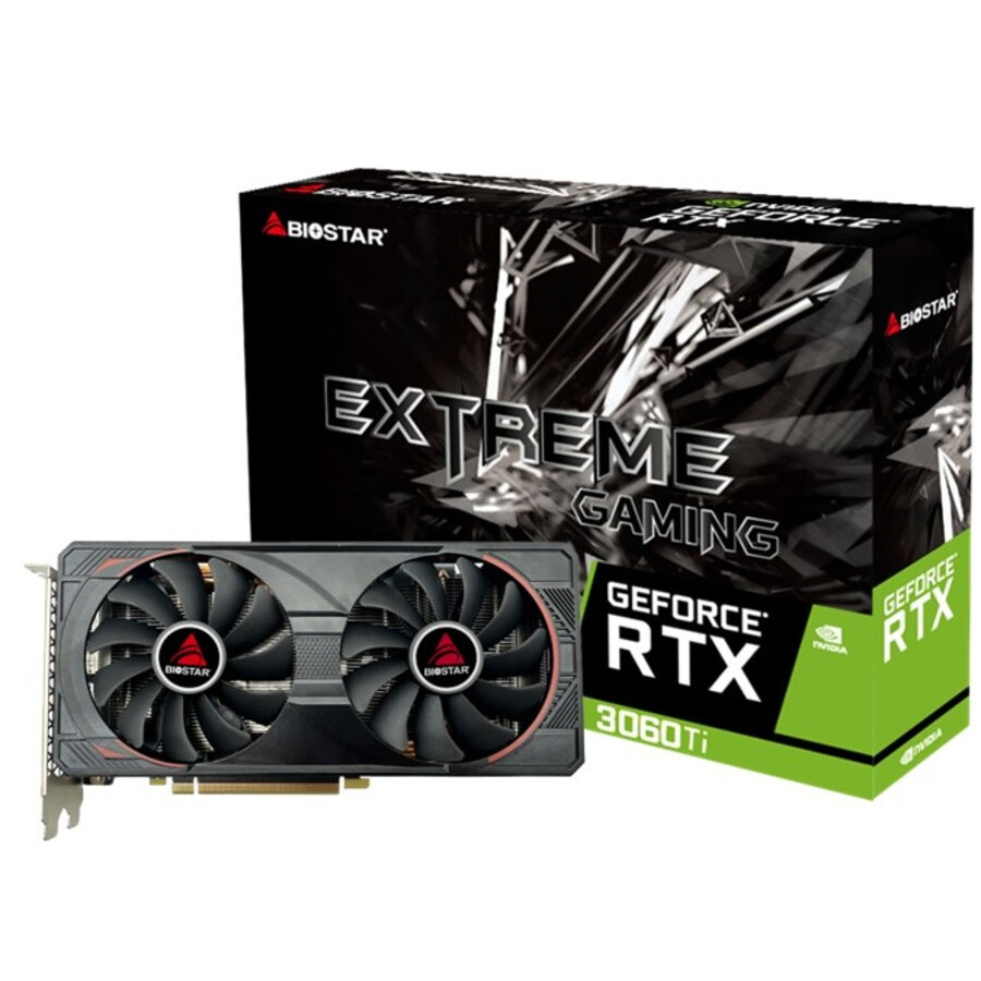 Videokarte BIOSTAR NVIDIA GeForce RTX 3060 Ti 8 GB GDDR6 256 bit PCIE 4.0 16x GPU 1410 MHz (VN3606TM82)