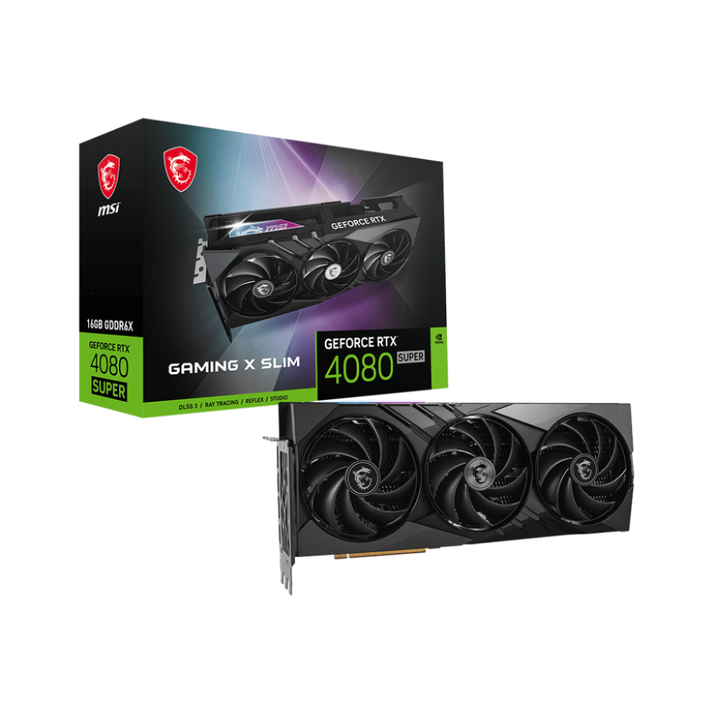 Videokarte MSI NVIDIA GeForce RTX 4080 SUPER 16 GB GDDR6X 256 bit PCIE 4.0 16x (RTX4080SUPGAMXSLIM16G)