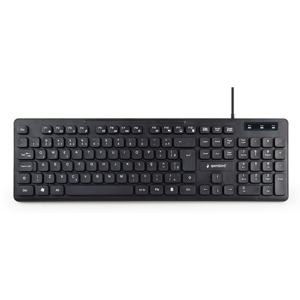 Tastatūra GEMBIRD MULTIMEDIA USB Black ENG RUS (KB-MCH-04-RU)