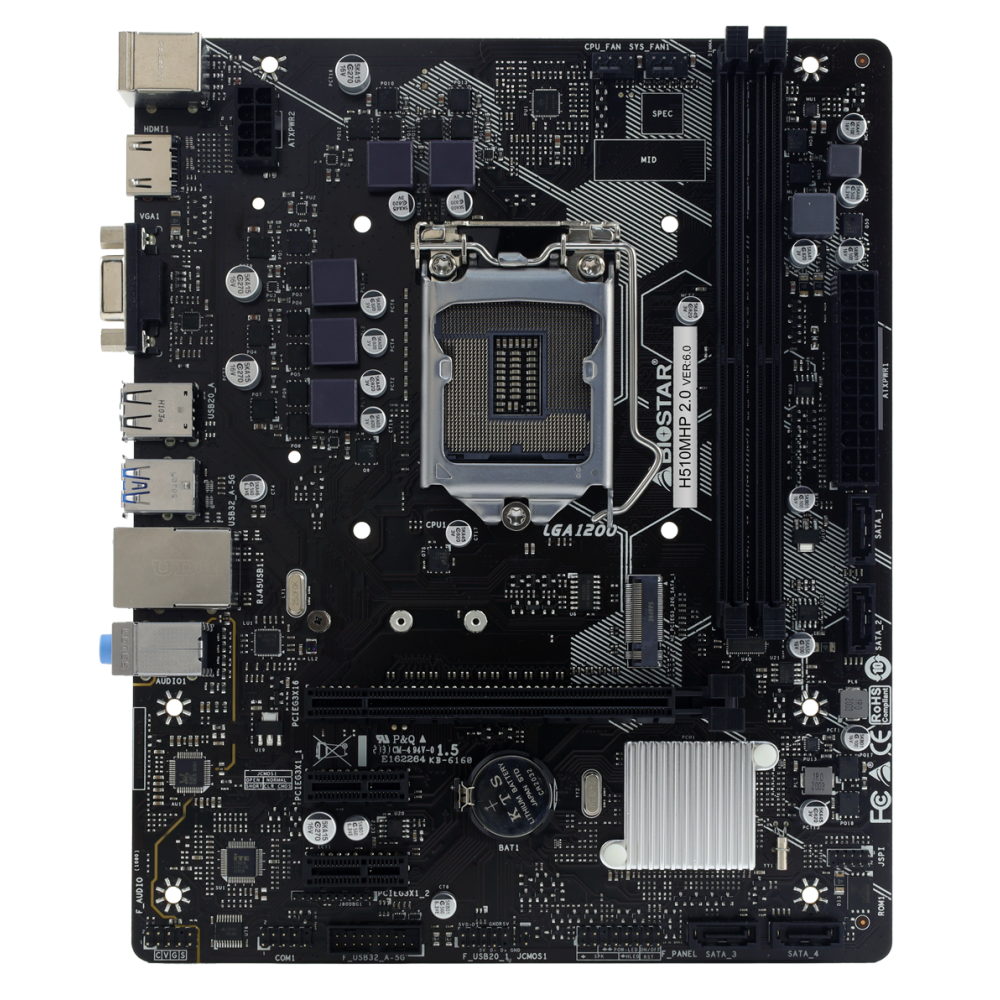 Pamatplate BIOSTAR Intel H510 LGA1200 MicroATX Memory DDR4 (H510MHP2.0)