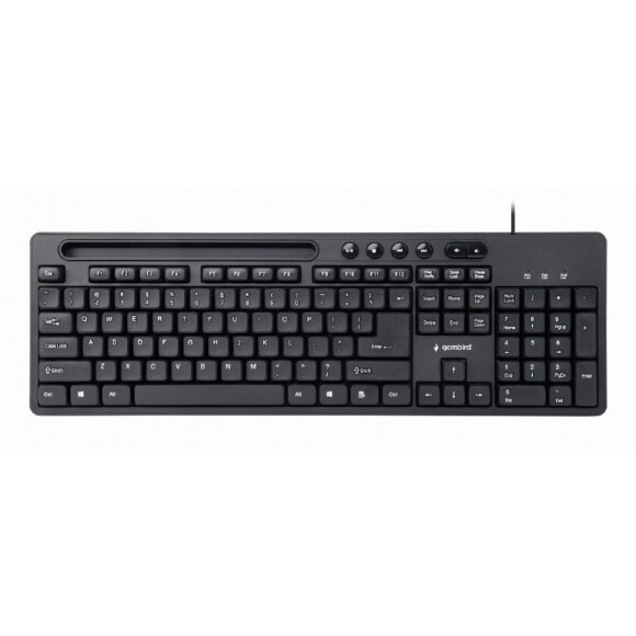 Tastatūra GEMBIRD MULTIMEDIA USB BLACK ENG (KB-UM-108)