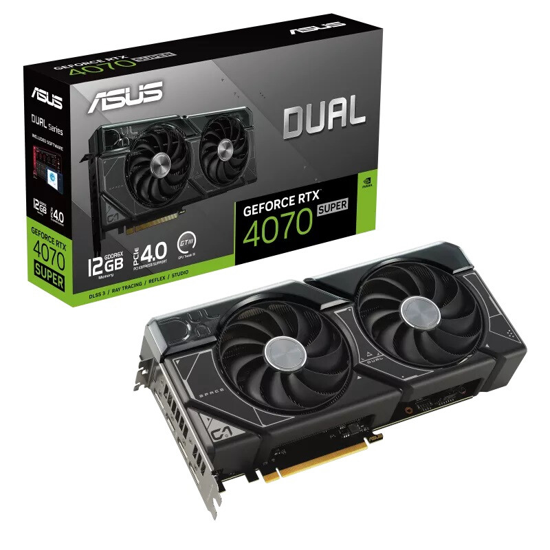 Videokarte ASUS DUAL RTX4070 SUPER 12GB GDDR6X (90YV0K83-M0NA00)