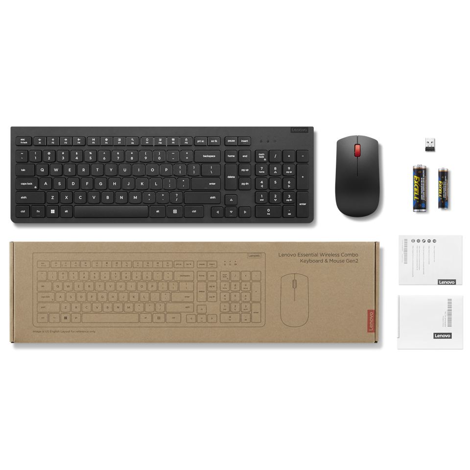 Tastatūra + pele LENOVO Ess WL US Euro (4X31N50746)