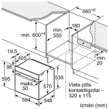 BOSCH Iebūvējama cepeškrāsns 60 x 60 cm Nerūsējošais tērauds (HBA574BR0)