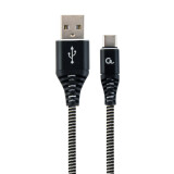 GEMBIRD USB-C 1M BLACK/WHITE (CC-USB2B-AMCM-1M-BW)