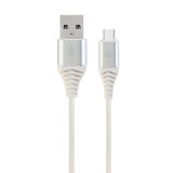 GEMBIRD USB-C 2M SILVER/WHITE (CC-USB2B-AMCM-2M-BW2)