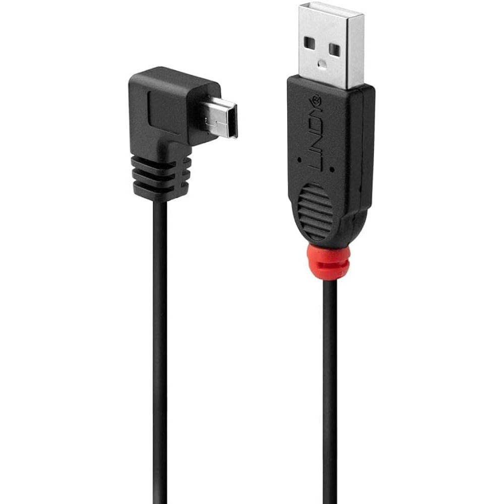 LINDY USB2 A TO MINI-B 0.5M/90 DEGREE (31970)