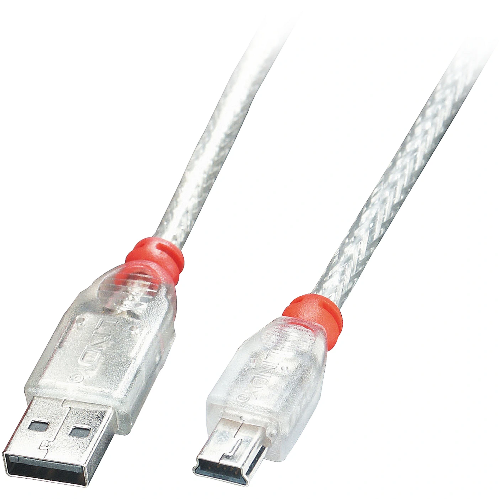 LINDY USB2 A TO MINI-B 2M/TRANSPARENT (41783)