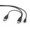 GEMBIRD USB2 DUAL AM-MINI 0.9M/BLACK (CCP-USB22-AM5P-3)