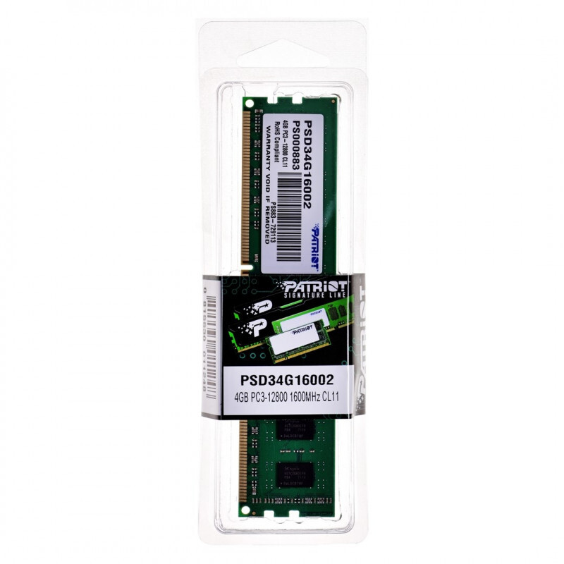 Operatīvā atmiņa Patriot 4GB DDR3 1600 MHz CL9 (PAMPATDR30084)