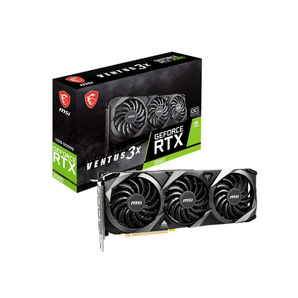 Videokarte MSI GeForce RTX 3060 VENTUS 3X 12 GB GDDR6 - VGAMISNVDM055