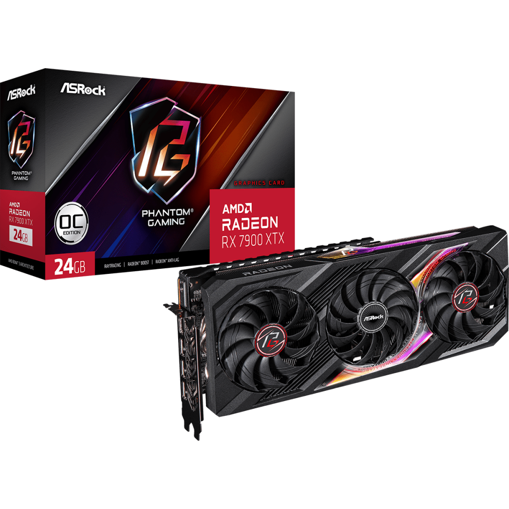 Videokarte Asrock Phantom Gaming Radeon RX 7900 XTX 24 GB GDDR6 (RX7900XTX PG 24GO)